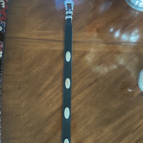 Brighton black leather belt with silver accents. 36 to 40 inches long. - Picture 4 of 10